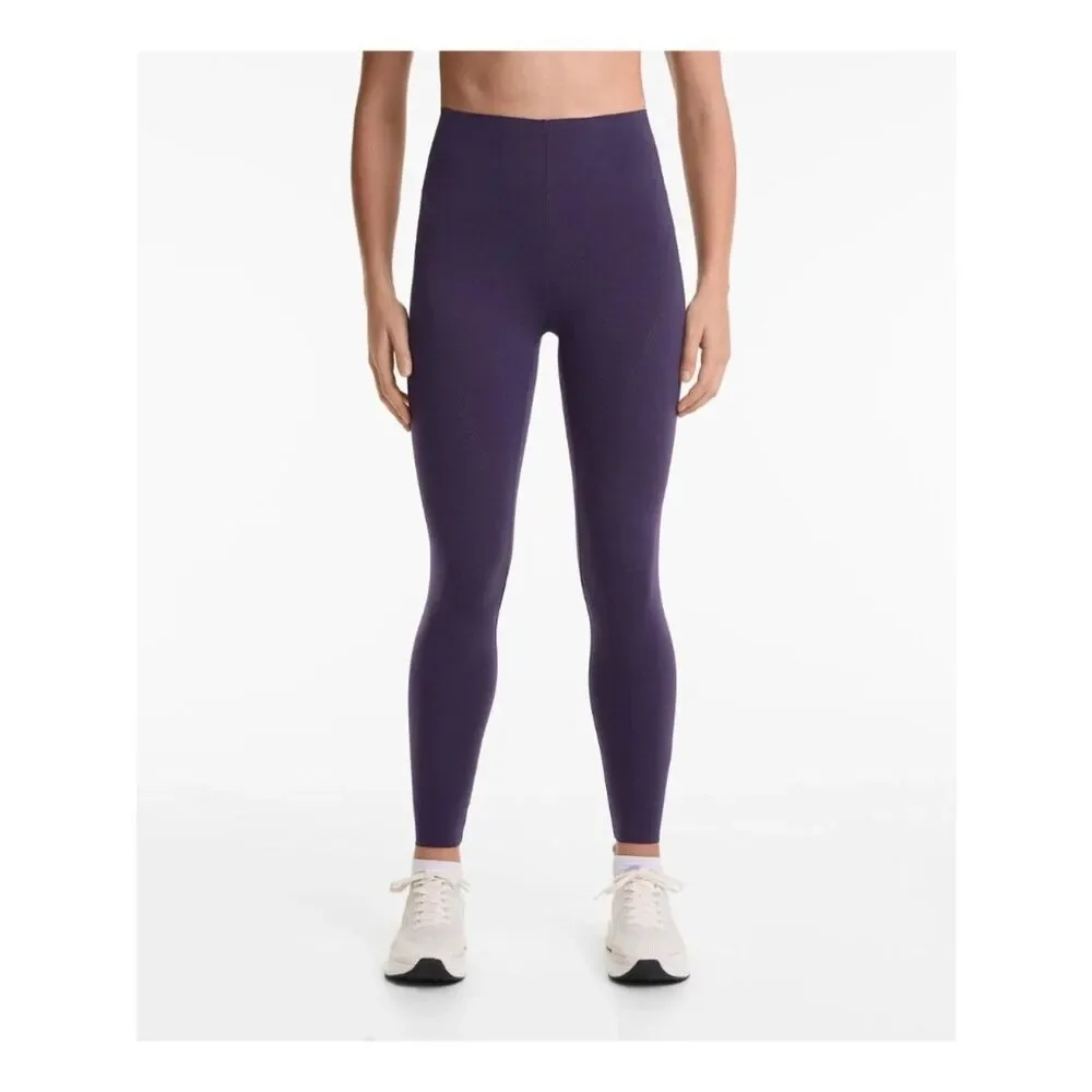 Oysho Compressive Womens Leggings Medium Purple Reflective Detail 3202/254 NWT